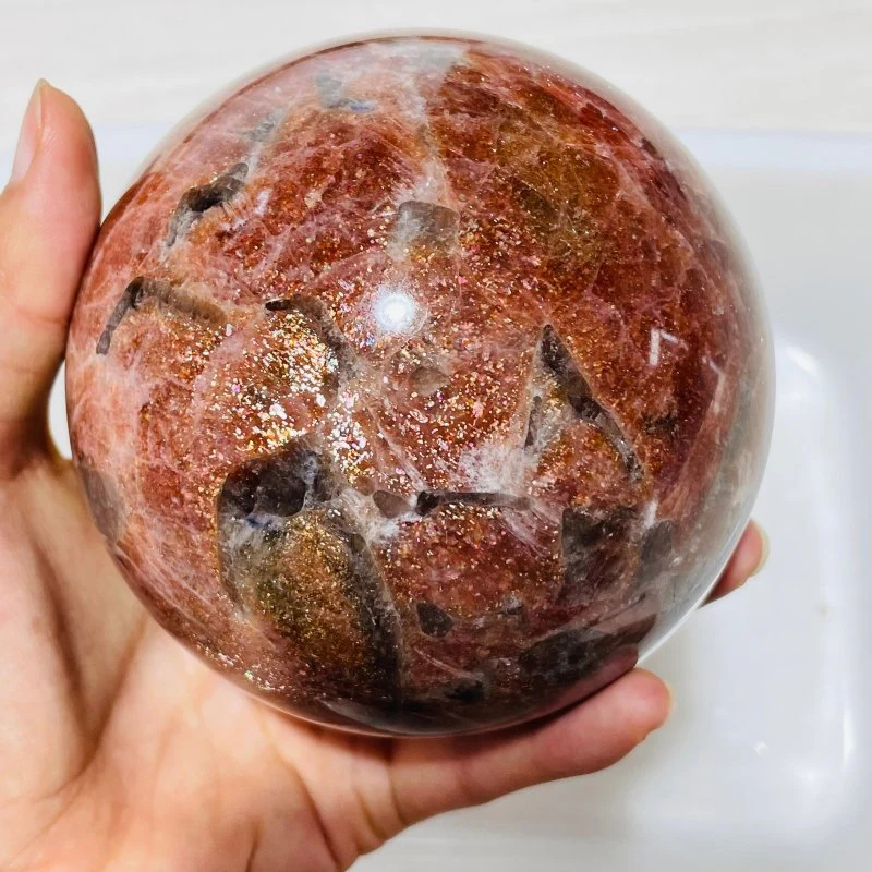 Rare Large Sunstone Beautiful Sphere - Image 2
