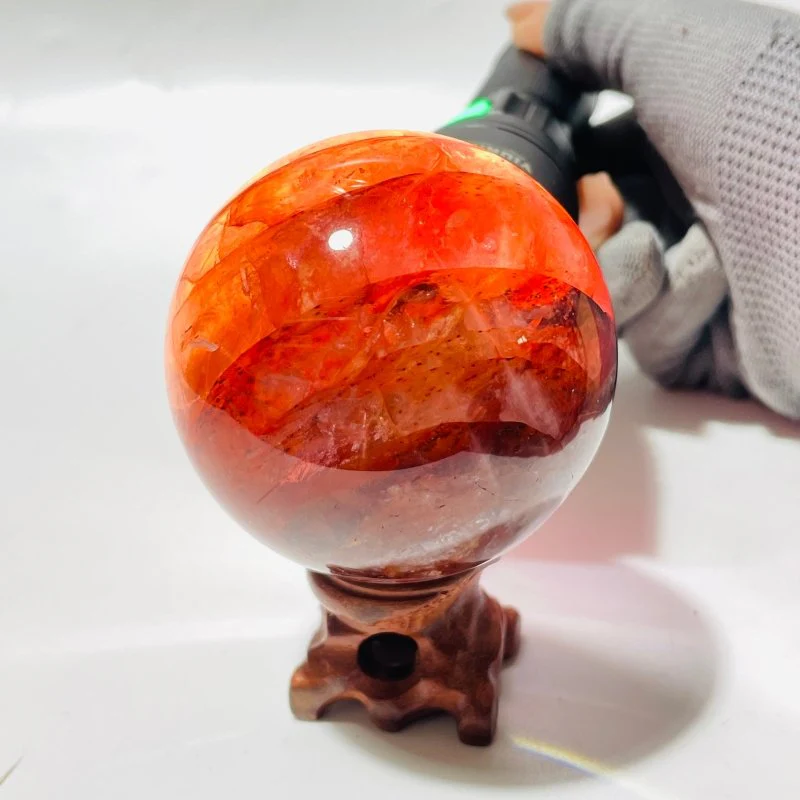 Six Star Line Fire Quartz Sphere - Image 4