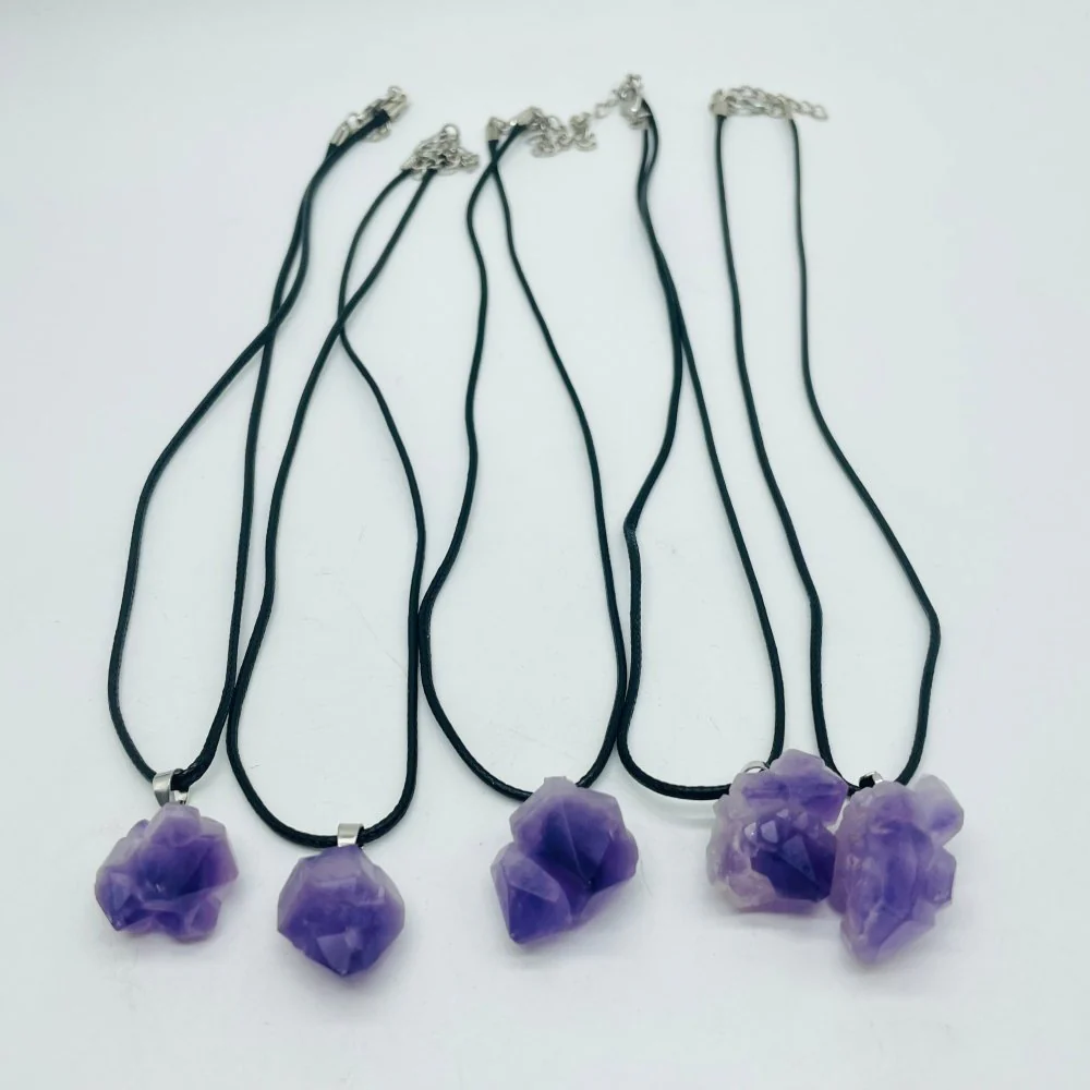 Raw Amethyst Cluster Pendant Wholesale - Image 2