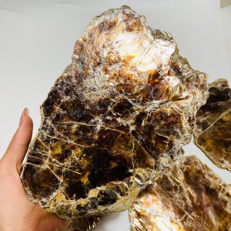 5 Pieces Raw Gold Mica Slab Stone Specimen - Image 6