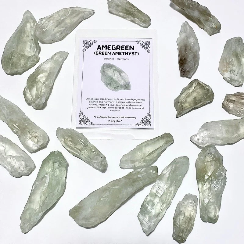 Raw Green Amethyst Gift Box Wholesale Shrink Wrap Packaging