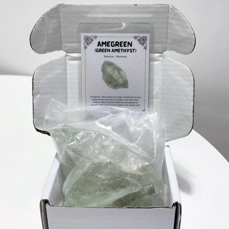 Raw Green Amethyst Gift Box Wholesale Shrink Wrap Packaging - Image 5