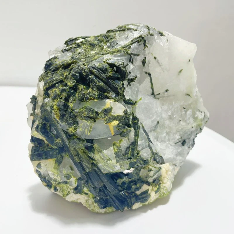 5 Pieces Large Raw Green Tourmaline In Quartz Specimen - Image 3