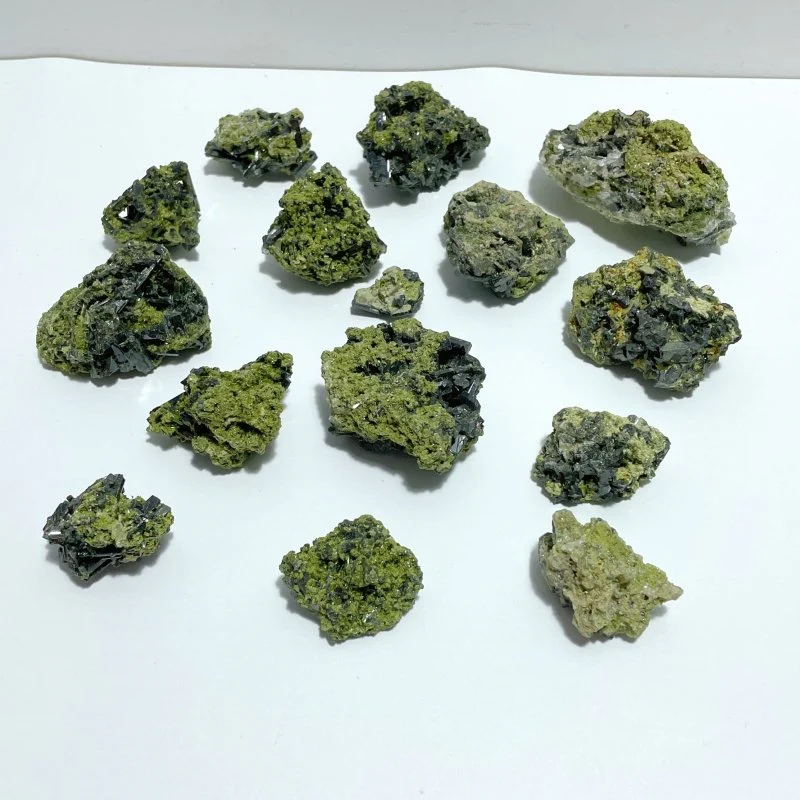 15 Pieces Raw Green Tourmaline Specimen For Collection