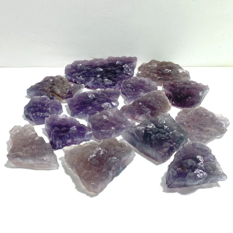 15 Pieces Raw Purple Fluorite Spark Specimen