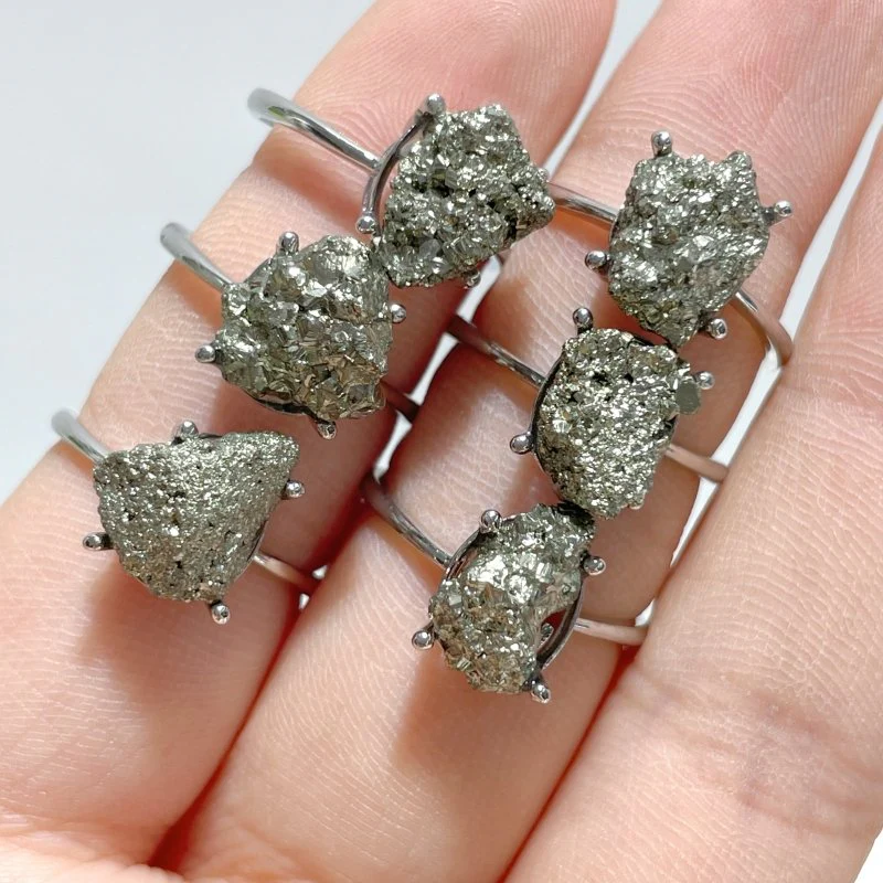 Raw Pyrite Crystal Ring Wholesale