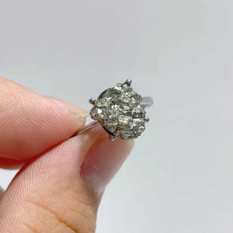 Raw Pyrite Crystal Ring Wholesale - Image 2