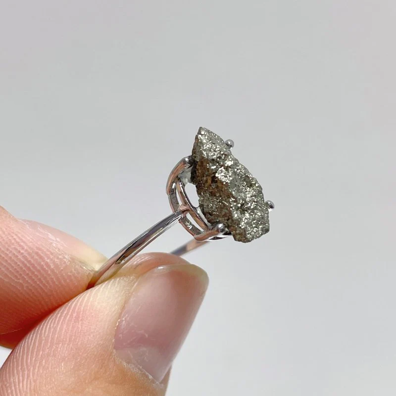 Raw Pyrite Crystal Ring Wholesale - Image 3