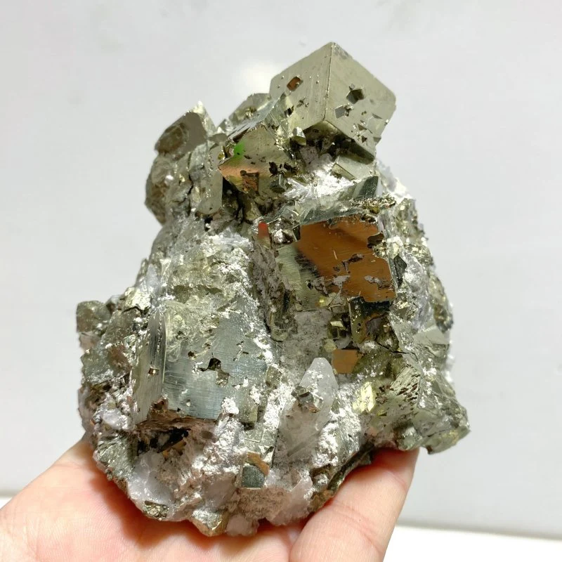 5 Pieces Raw Pyrite Mixed Calcite Specimen Mineral - Image 5