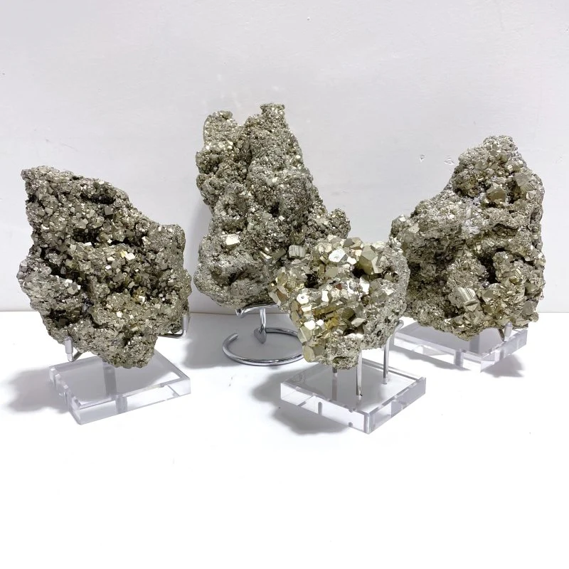 4 Pieces High Quality Raw Pyrite Specimen For Collection
