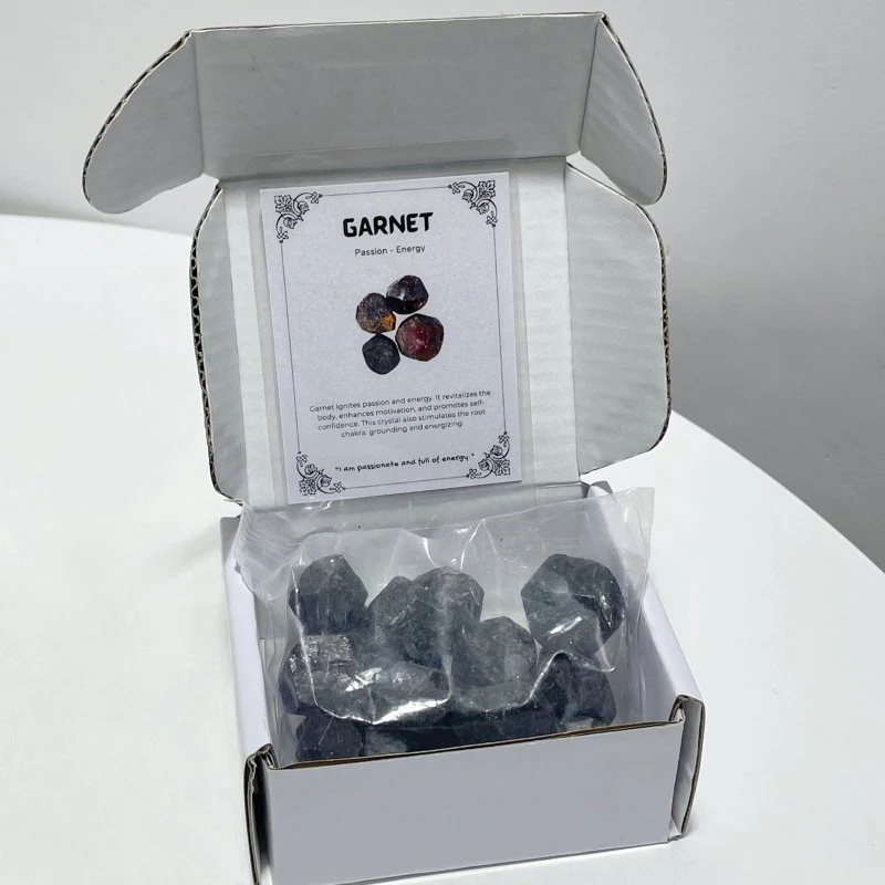 Raw Red Garnet Gift Box Wholesale Shrink Wrap Packaging - Image 3