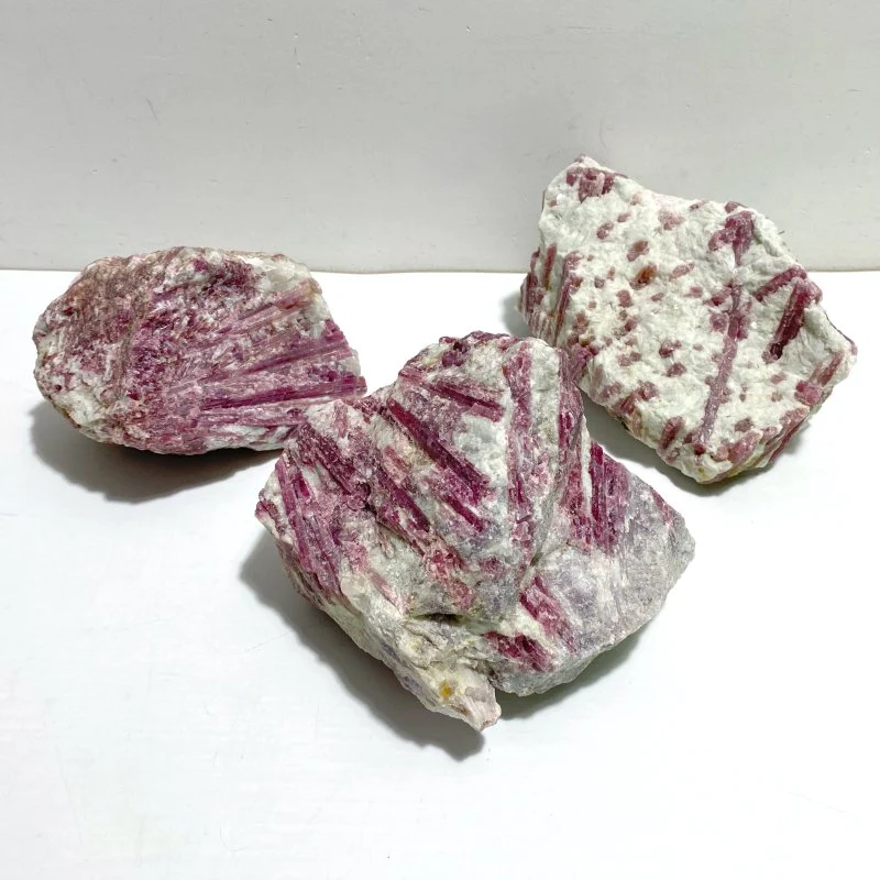 3 Pieces Large Raw Red Tourmaline Specimen