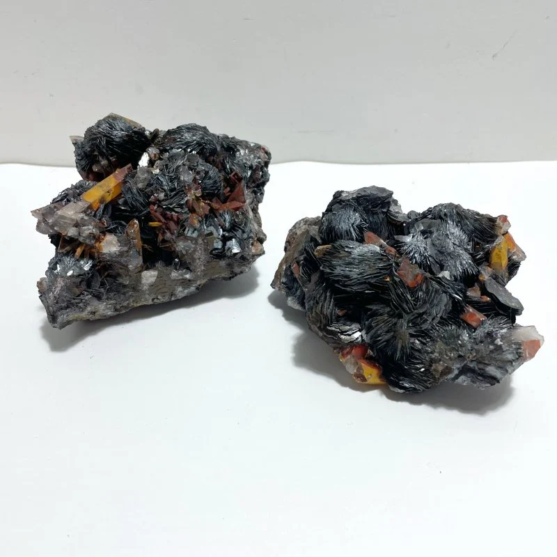 2 Pieces Raw Specularite Crystal Specimen Specular Hematite Specimen For Collection