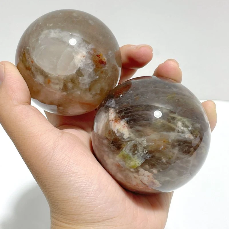 12 Pieces Fire Quartz Mixed Moonstone Spheres - Image 4