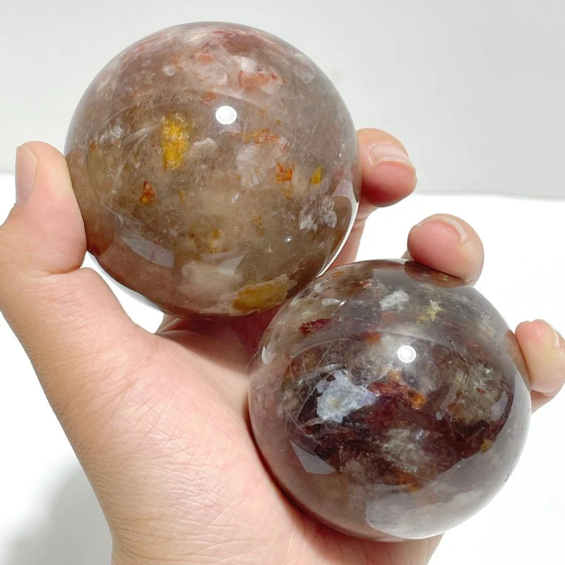 12 Pieces Fire Quartz Mixed Moonstone Spheres - Image 5