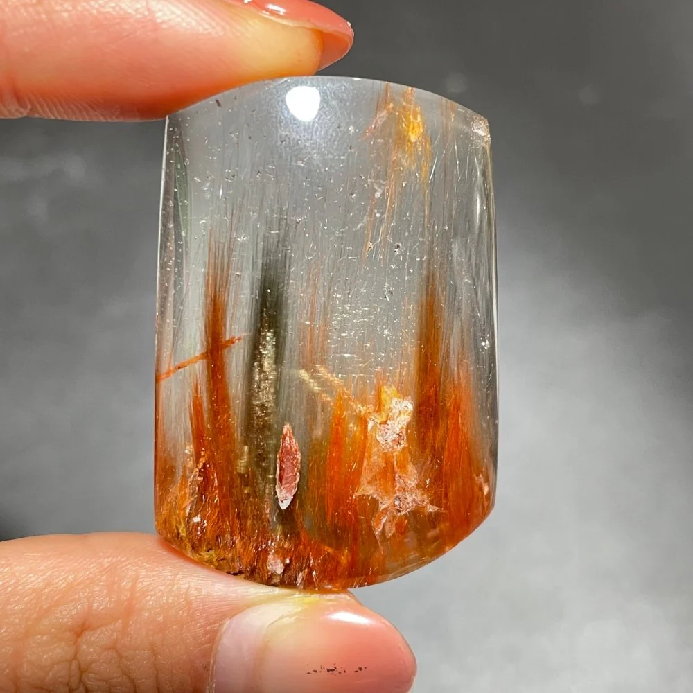 Red&Green&Silver Rutile Quartz Crystal - Image 4