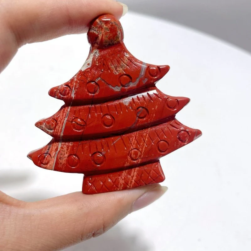 Red Jasper Christmas Tree Carving Wholesale - Image 2