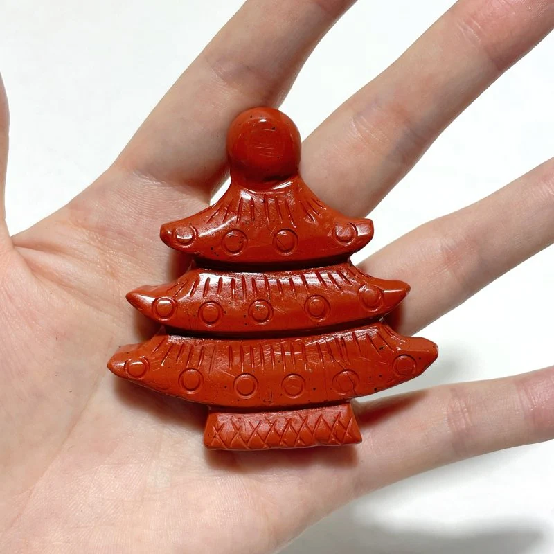 Red Jasper Christmas Tree Carving Wholesale - Image 5