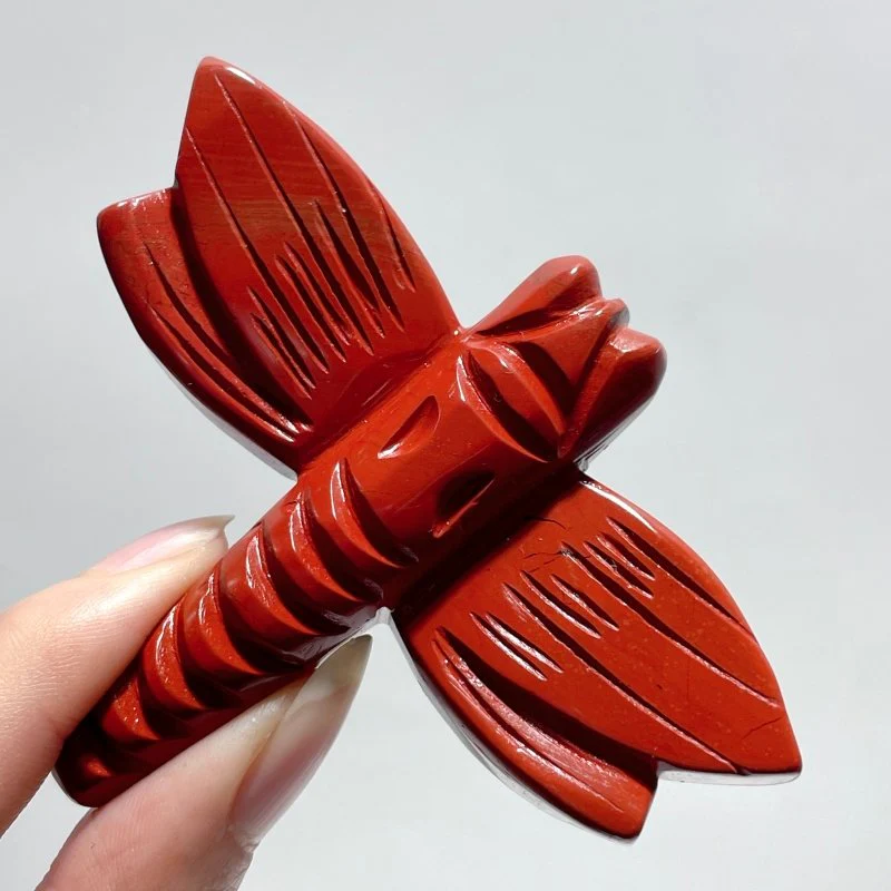 Red Jasper Clear Quartz Dragonfly Crystal Carving Wholesale - Image 2