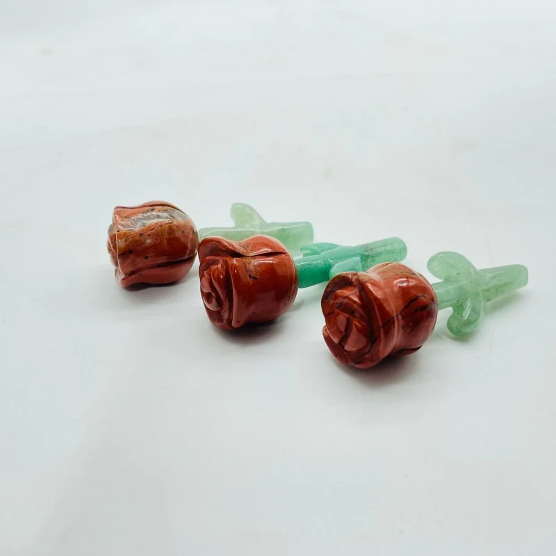 Red Jasper Green Aventurine Flower Carving Wholesale - Image 5
