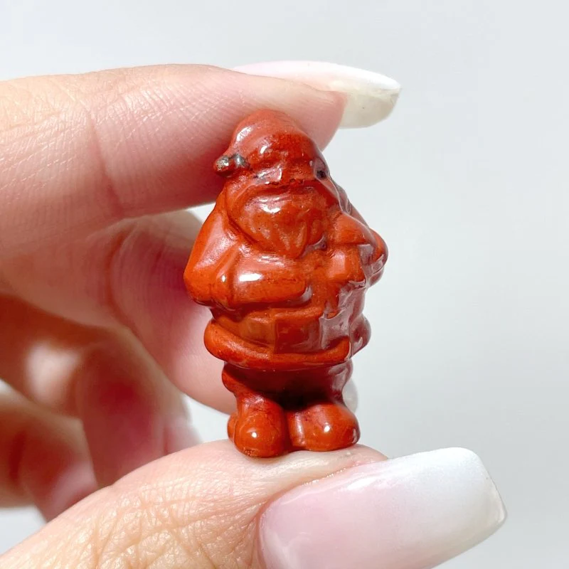 Red Jasper Santa Claus Carving Wholesale - Image 2