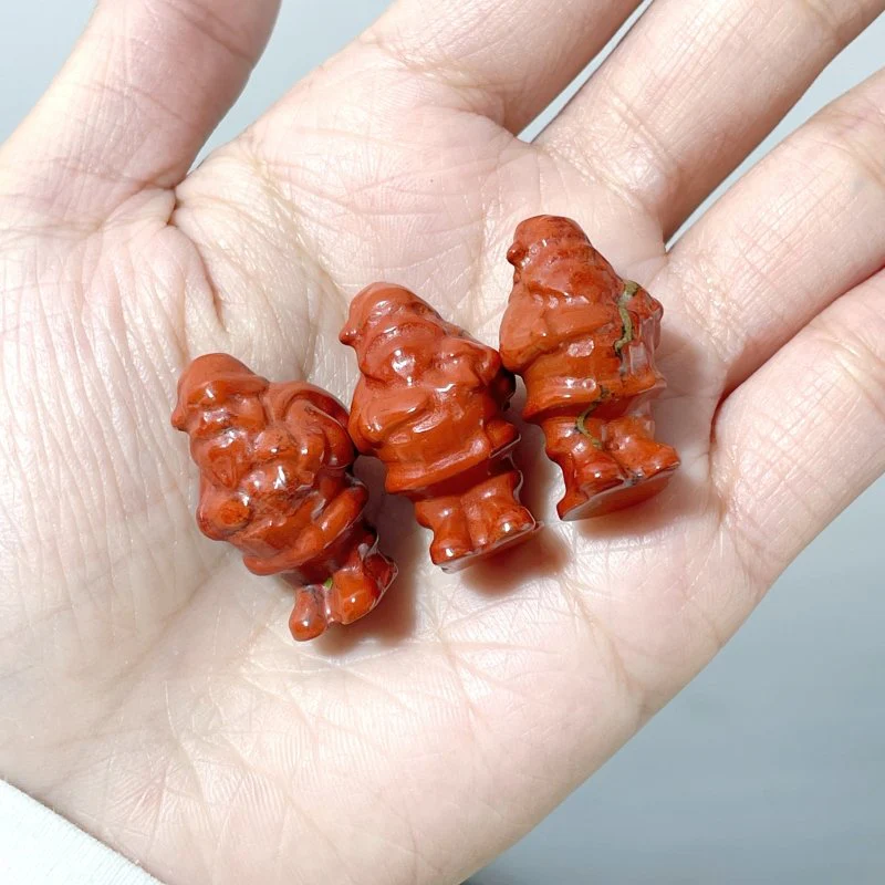Red Jasper Santa Claus Carving Wholesale - Image 3