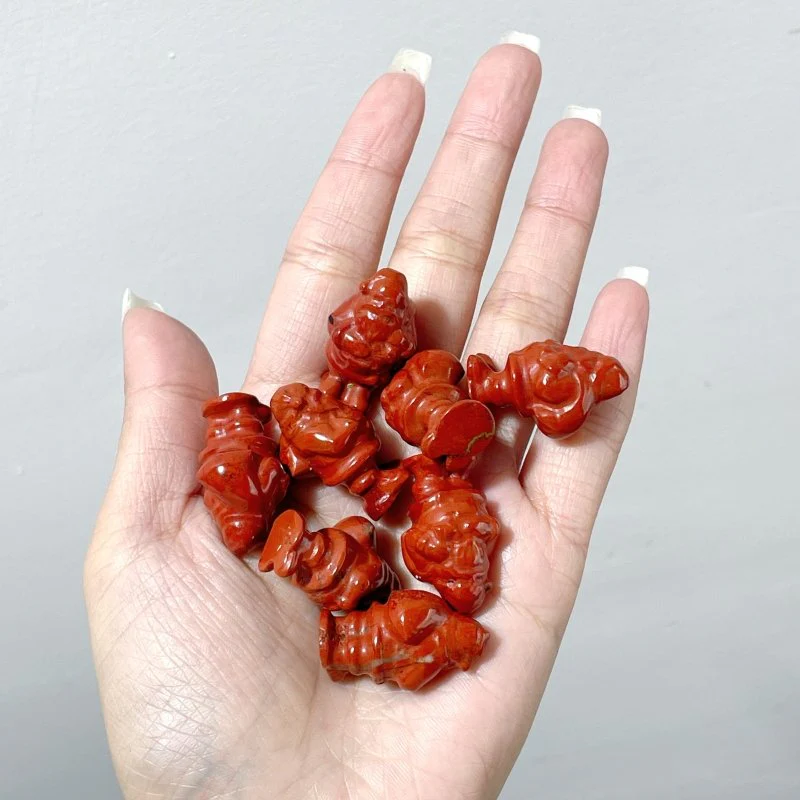 Red Jasper Santa Claus Carving Wholesale - Image 4