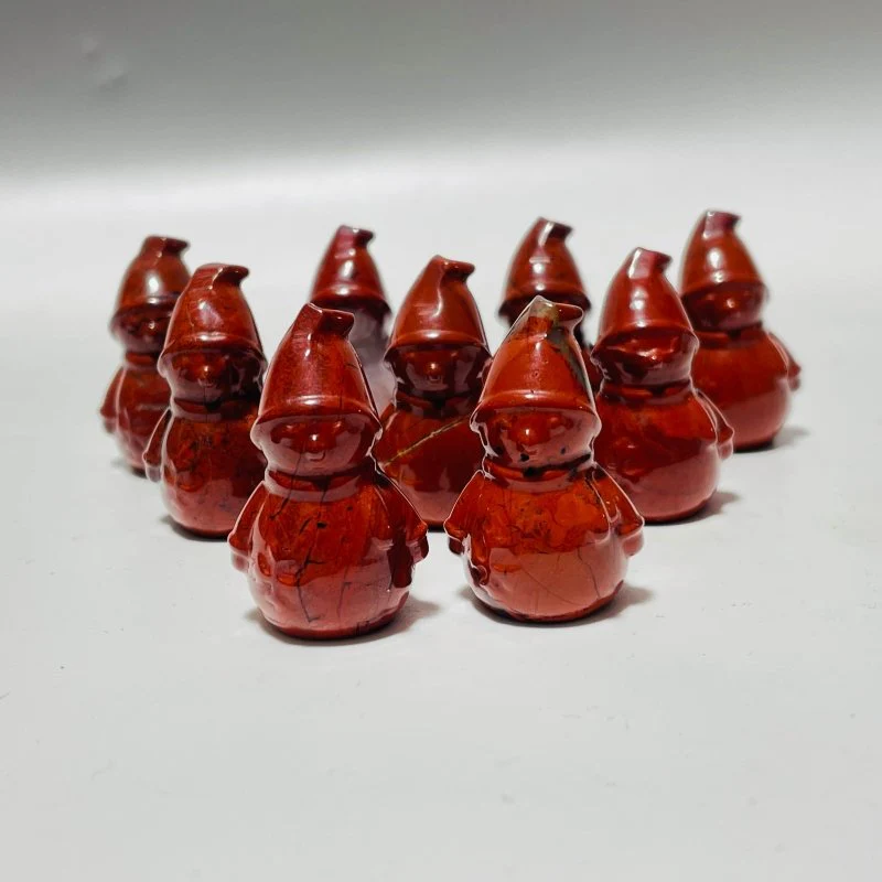 1.3inch Red Jasper Snowman Carving Wholesale - Image 3