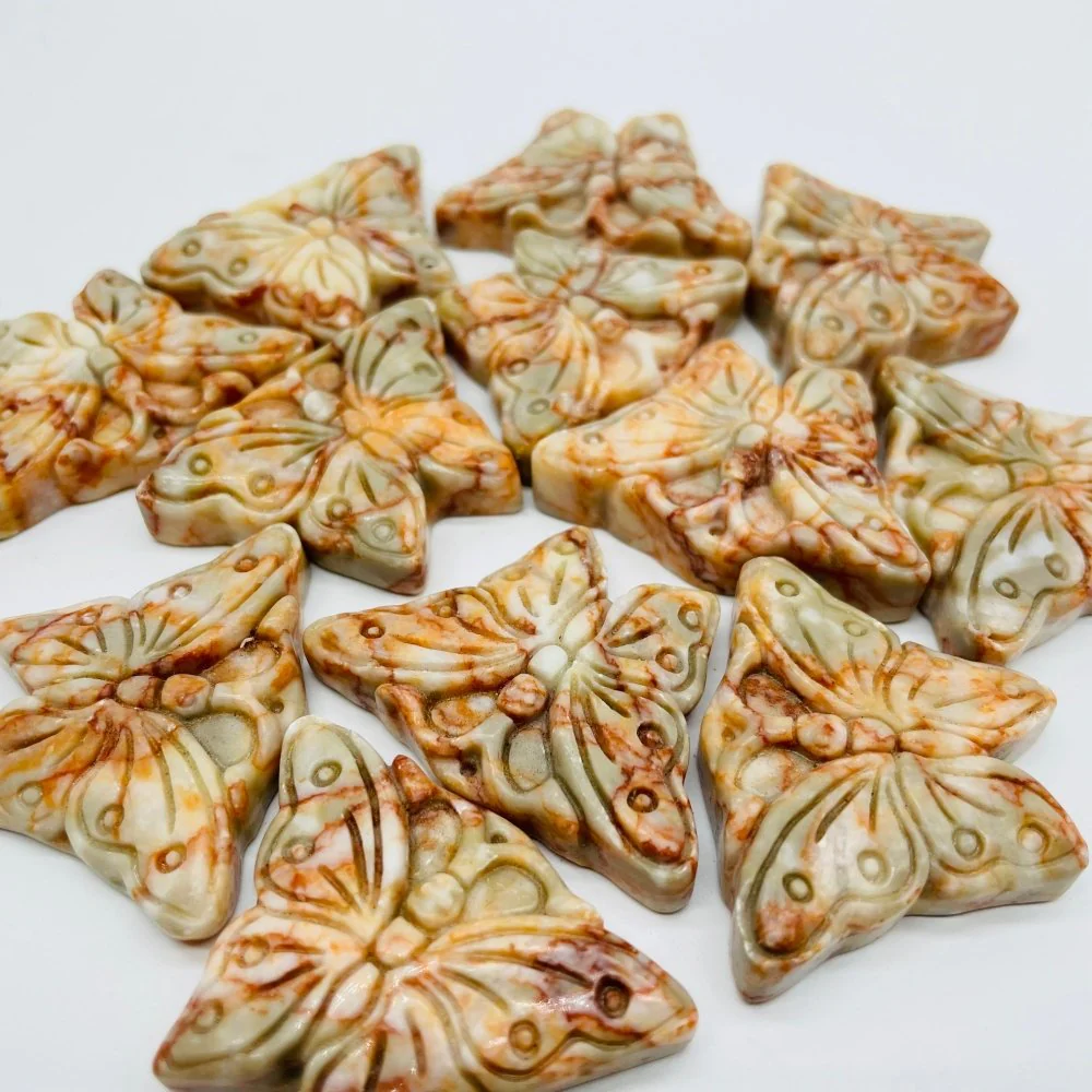 Red Line Stone Marble Butterfly Carving Animal Wholesale - Image 3