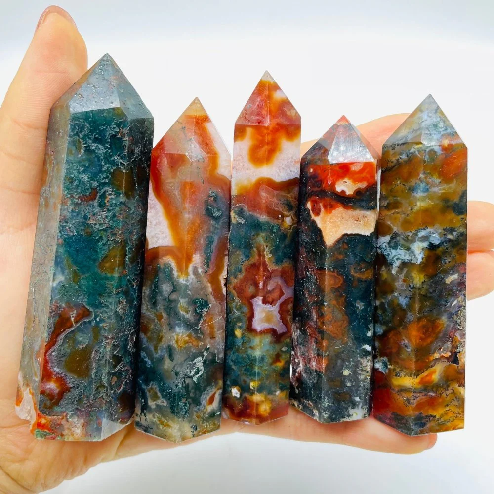 Red Moss Agate Crystal Points Wholesale - Image 2