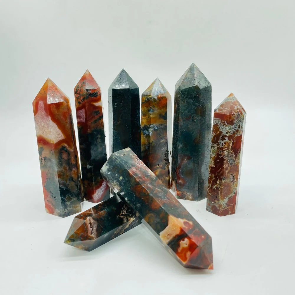 Red Moss Agate Crystal Points Wholesale - Image 3