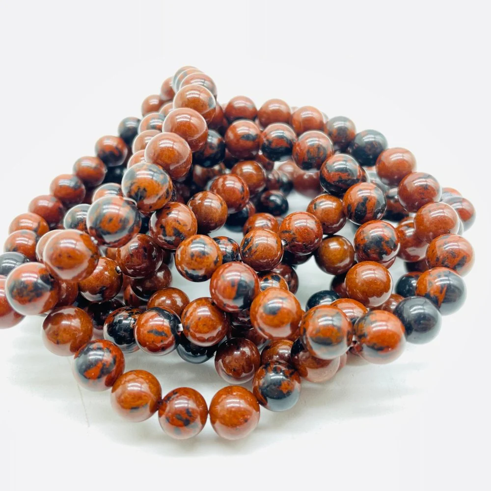 Red Obsidian & Natural Gray Lace Agate Bracelet Wholesale - Image 3