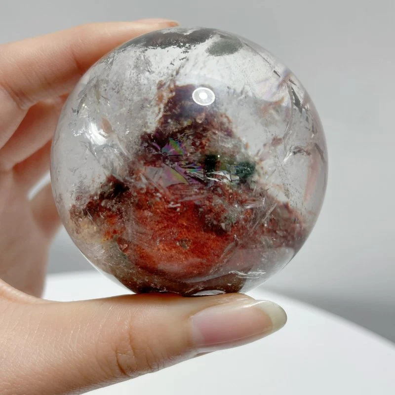 Red Phantom Quartz Garden Quartz Sphere - Image 2