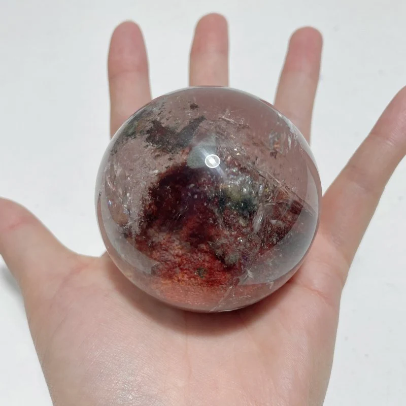 Red Phantom Quartz Garden Quartz Sphere - Image 4