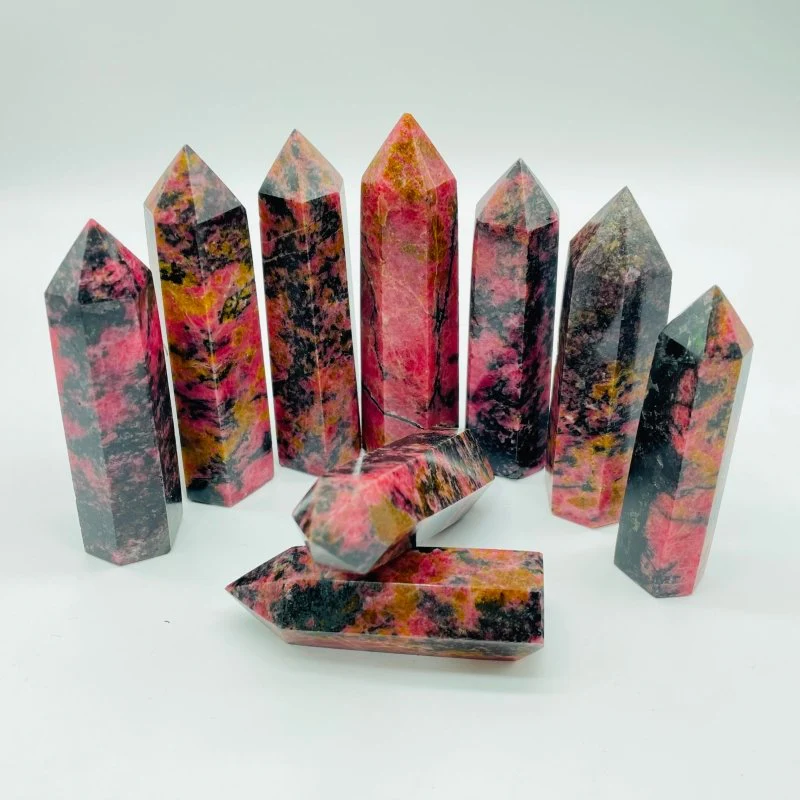 Red Rhodonite Points Tower Wholesale