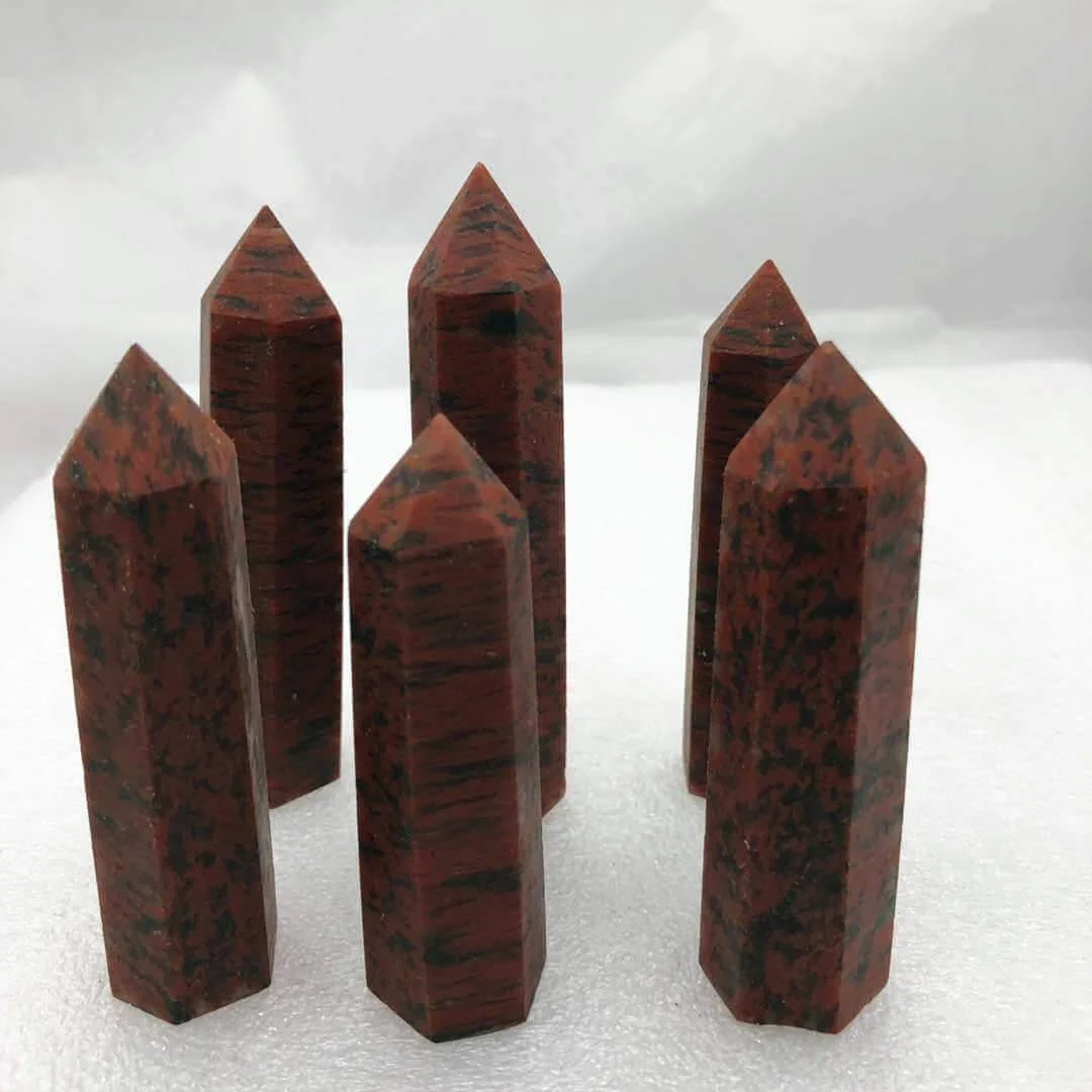 Red Sesame Marble Point Crystal Tower 2-3.6in Wholesale