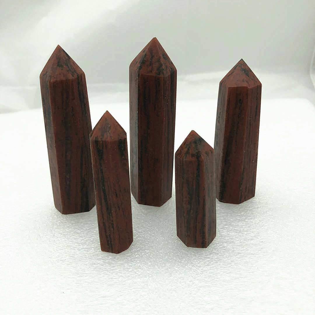 Red Sesame Marble Point Crystal Tower 2-3.6in Wholesale - Image 2