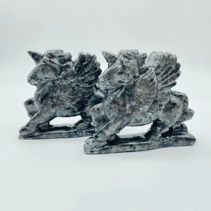 Red Sesame Stone & Larvikite Pegasus Carving Wholesale - Image 5