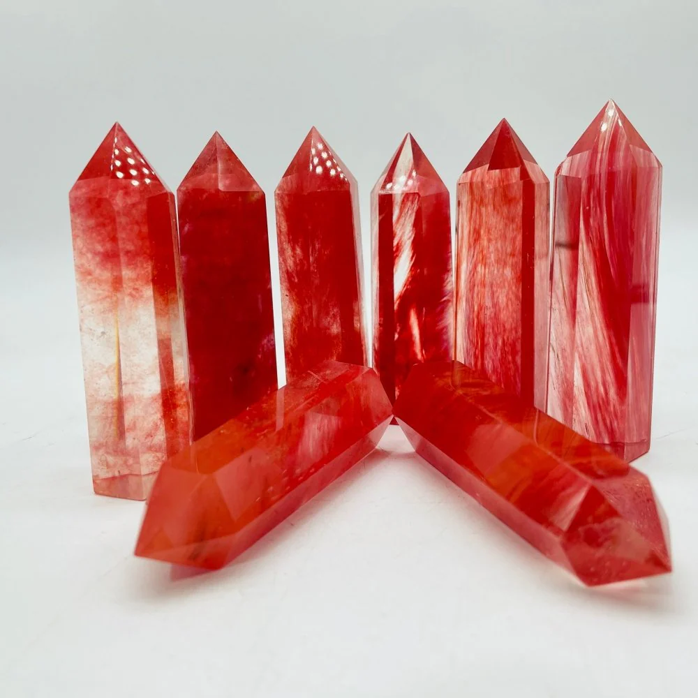 Red Smelting Stone Quartz Tower Point Wholesale