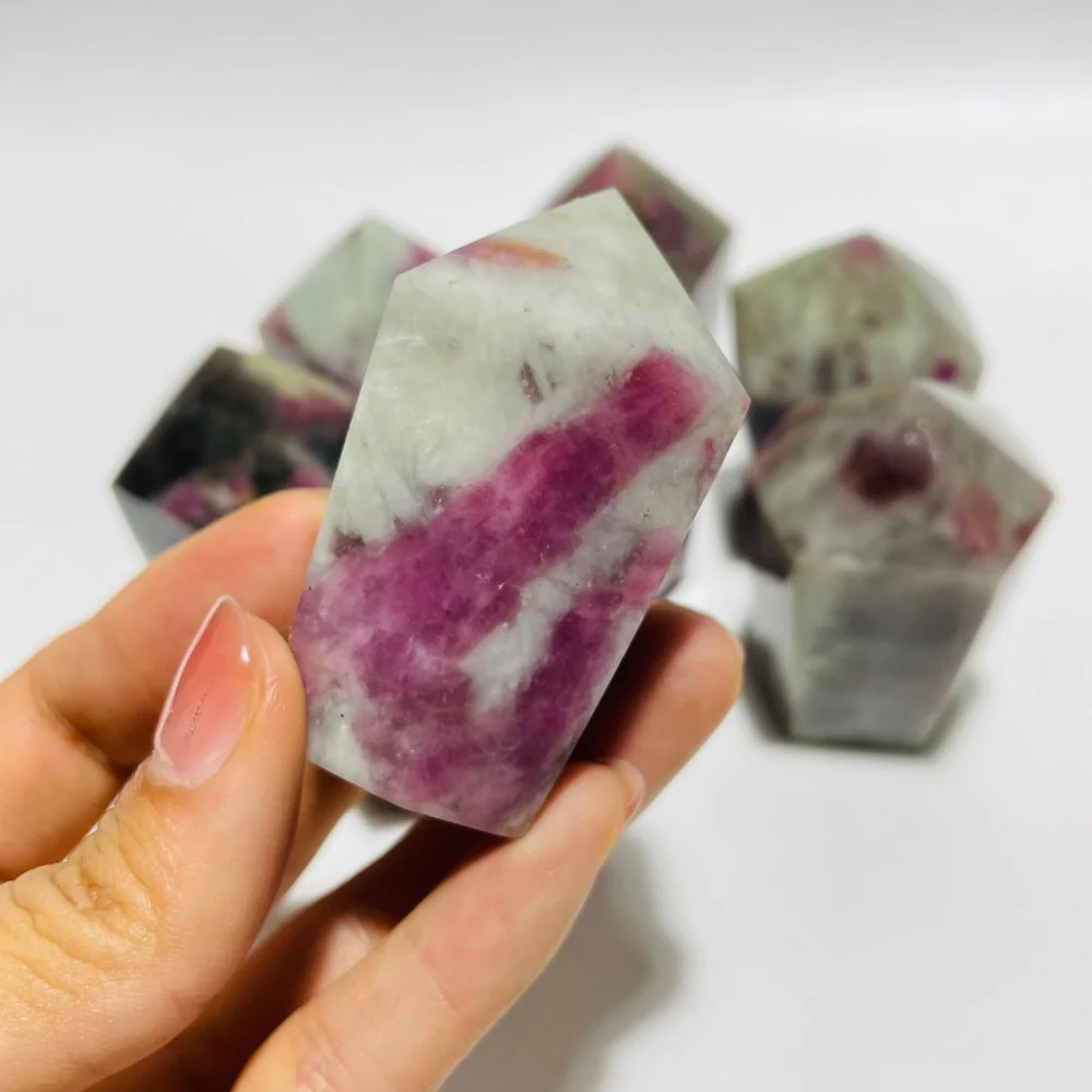 Red Pink Tourmaline CupCake Shape Tower Points Wholesale - Image 2