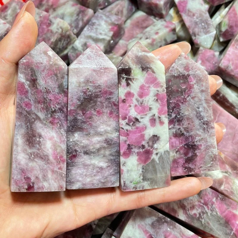 Red Tourmaline Four-Sided Tower Wholesale - Image 4