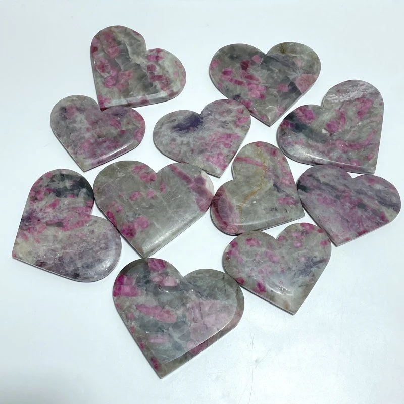 11 Pieces Large Red Tourmaline Heart