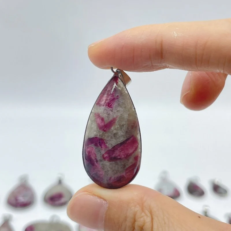 43 Pieces Red Tourmaline Different Shape Pendant - Image 2