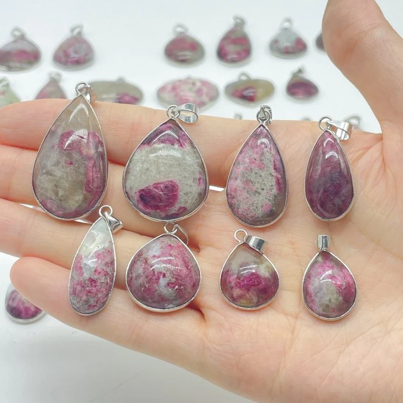 43 Pieces Red Tourmaline Different Shape Pendant - Image 3