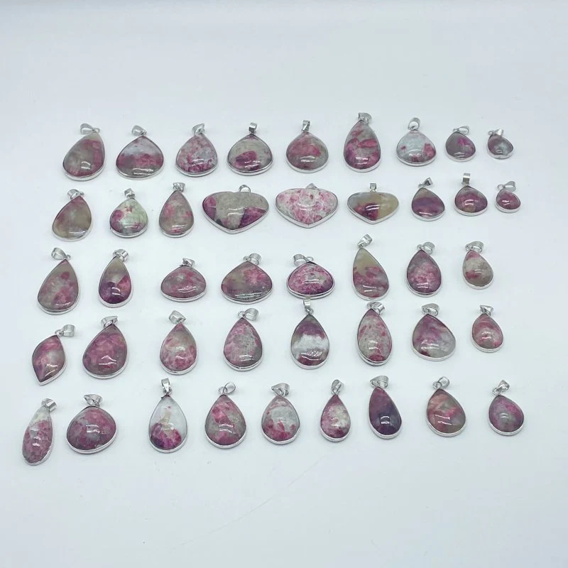 43 Pieces Red Tourmaline Different Shape Pendant - Image 4