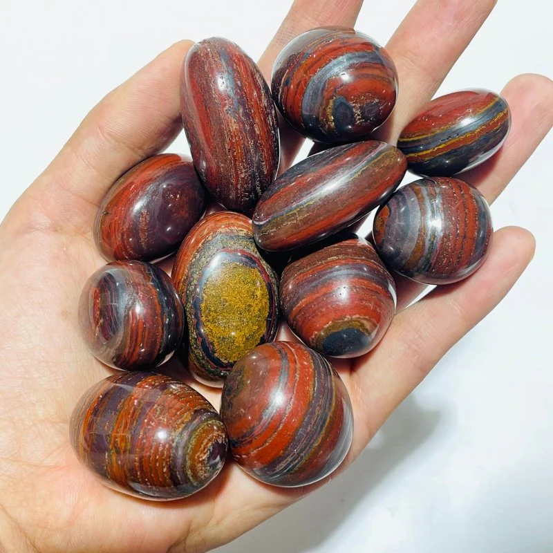 Red Yellow Tiger Eye Mixed Iron Ore Tumbled Wholesale - Image 4