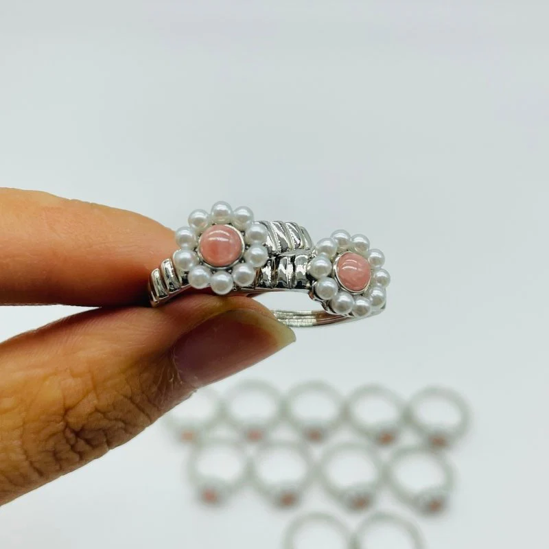 Rhodochrosite Flower Ring Wholesale - Image 2