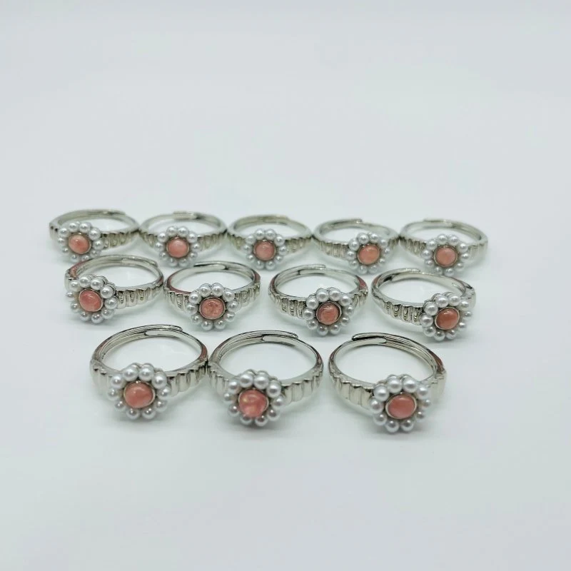 Rhodochrosite Flower Ring Wholesale - Image 3