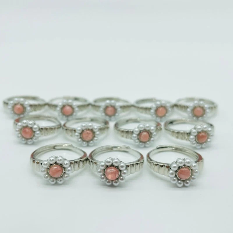 Rhodochrosite Flower Ring Wholesale - Image 4