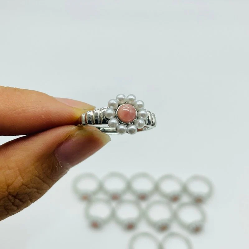 Rhodochrosite Flower Ring Wholesale - Image 6